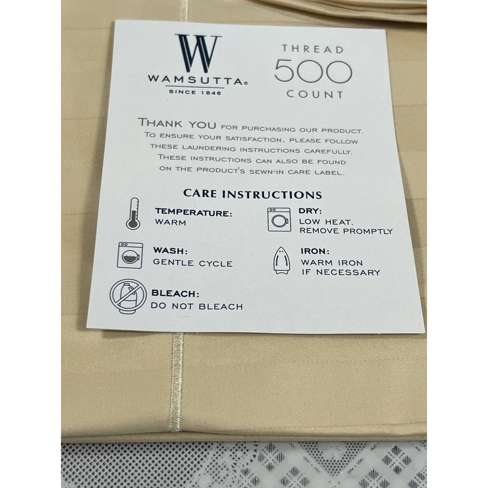 WAMSUTTA 500 Thread Count Pima Cott TWIN Sheet Set HONEY Stripe,